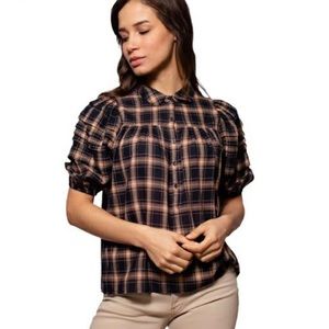 THE GREAT. The Mare Top in Dakota Plaid. Size 1. 🖤